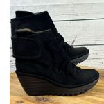 Fly London Women's Black Suede Ankle Boots US 5.5 Gold Interior Photo 1