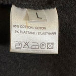 Ganni  Textured Peplum Hem Zip Front Ponte Ruffle Top Black Large 3/4 Sleeve Photo 5