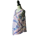 J. JILL Handkerchief Hem Top Sz S Womens Paisley Satin Tunic Blouse Classic Pink Photo 1