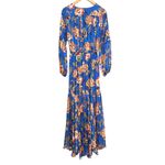 Elliatt  Balance Blue Floral Long Bishop Sleeves High Low Dress SMALL Photo 4