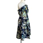 Anthropologie  Floral Ruffled Strapless Blue A Line Dress NWT Size Large Photo 3