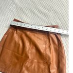 Free People  Charli Mini Skirt Women's 0 Brown Vegan Leather Buckle Zip Photo 6