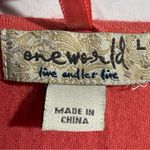 One World  Coral Drape Neck Short Sleeve Top, Ruched Photo 5