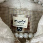 American Eagle  Neutral Plaid Cropped Hoodie Shirt Size XXS Photo 7