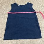 Bryn Walker Linen Women's Dark Wash Denim Sleeveless Top Dark Blue Photo 6