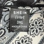 SheIn  Curve 3XL Black Red Bandana Paisley Print Boho Long Sleeve Maxi Dress Photo 5