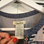 Flying Tomato blue embroidered notch neck top tunic small Photo 3