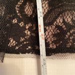 EXPRESS  BLACK LACE INSET HIGH WAISTED FULL MIDI SKIRT sz 6. Pink underlay. Photo 6