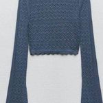 ZARA NWT POINTELLE CROP SWEATER Photo 5