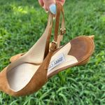 Jimmy Choo  Brown Suede Ankle Strap Block Heel Size 38.5 Photo 6