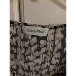 Calvin Klein  Womens Sleeveless Cowl Neck Blouse Black White Tan Print Size M Photo 2