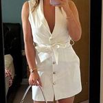 ZARA  White Belted Waistcoat/Sleeveless Vest Mini Dress Photo 5