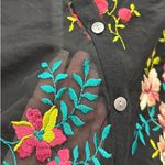 A New Day Black Embroidered Floral Sheer Cardigan (Size M) Photo 2