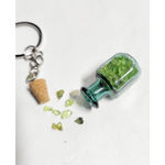 Hand crafted Olivine crystal mini bottle pendant keychain Green Photo 2