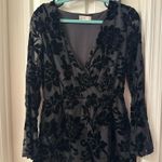 Altar'd State  Black Velvet Romper Photo 0