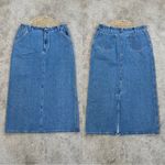L.L. Bean Women’s Vtg Denim Cotton Midi Skirt Back Slit A Photo 1