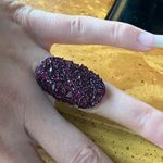 Natural Rhodolite Garnet Sterling Silver Cocktail Ring Size 5.75 Purple Photo 3