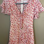 Here Comes the Sun  ruffled mini dress with Tie red/pink color size XS Photo 3