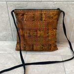 El Huarache vintage crossbody Orange Maroon and Green floral purse Photo 3