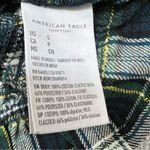 American Eagle  NWT Trendy Plaid Puff Sleeve Top Green Navy White Smocked Crop Photo 8