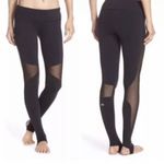 Alo Yoga Coast Stirrup Leggings Gray Black Mesh Laser Cutout Womens Size Small Photo 1