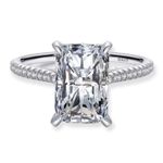 Sterling Silver SIZE 8 925 Emerald Cut CZ Ring Photo 0