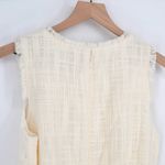 J.Crew NEW Textured Tweed Belted Sheath Dress Fringe Sleeveless Ivory Size 12 Photo 7