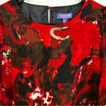 Vivienne Tam NWT Abstract Red Shift Mini Dress Long Balloon Sleeves Size 4 Photo 9