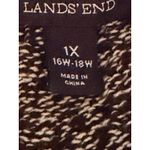 Lands' End Lands’ End Women’s 1X Black White Marled Button-Front Cardigan Photo 4