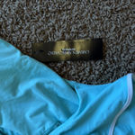 Carmen Marc Valvo NEW  Halter Ruffled‎ One-Piece Swimsuit size: 12 Aqua Photo 6