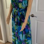 London Times Aquamarine Criss Cross Halter Neck Maxi Dress Photo 7