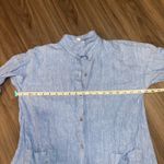 Pure Jill Linen Dress Women XS Button Down Roll Tab Sleeve Pockets Blue Casual Photo 5