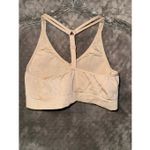 Athleta  beige sports bra padded medium adjustable straps racer back Photo 2