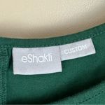 Eshakti  Custom Green with Black Trim Short Sleeve Knee Length Dress Large Photo 2