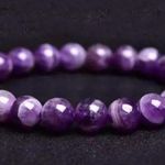 Amethyst Natural  Quartz Bracelet-Purple Gemstone Bracelet, Crystal Beads Photo 0