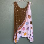 Dharma Trading Co Brown and Pink Multicolor dots Asymmetrical Tank Top Photo 3