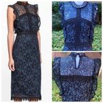 ZARA green black contrasting lace dress size Large Photo 3