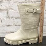Michael Kors MICHAEL Beige Sand Textured Rubber Lugged Soles Rain Boots Size 8 Photo 8