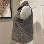 Talbots Houndstooth Wool Blend Quilted Vest Women's Sz P Full Zip Zipper Pockets Photo 4