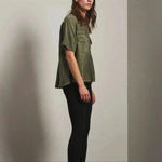 AG Adriano Goldschmied AG Anson Tencel And Linen Blend Top size xs Photo 2