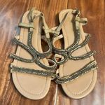 Maurice's Women’s’s Maurice’s Gold And Silver Beaded Sandals. Size 8 Photo 0