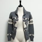 Aritzia TNA Grey Ivory Sea To Sky Zip Up Wool Cardigan Sweater NWT Fitted Medium Gray Photo 4