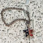 Tommy Hilfiger Vintage Bracelet Star Stripes Charm USA Silver Plated Adjustable Photo 4