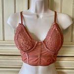 Bozzolo Corset Bodice Style Mauve Lace Bra Bralette Top with Padded Cups S Photo 0