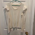 Nation Ltd Ivory Tribeca Drop Shoulder Ruffle Long Sleeve Shirt Size Large Photo 1