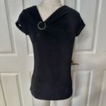 Chico's Chico’s black short sleeved shirt with Metal ring Photo 3