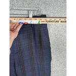 Vince  Womens Size 6 Pants Plaid Crop Tapered Leg Navy Blue Black Flat Front Zip Photo 7