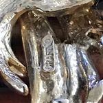 Vintage Craft Bird Black Enameled Rhinestone Brooch/Pin Gold Photo 4