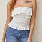 Reformation Millet Tube Top White Womens Small Linen Photo 0