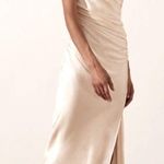 Shona joy  La Lune Gathered Square Neck Bias Dress in Cream Size 6 Photo 0